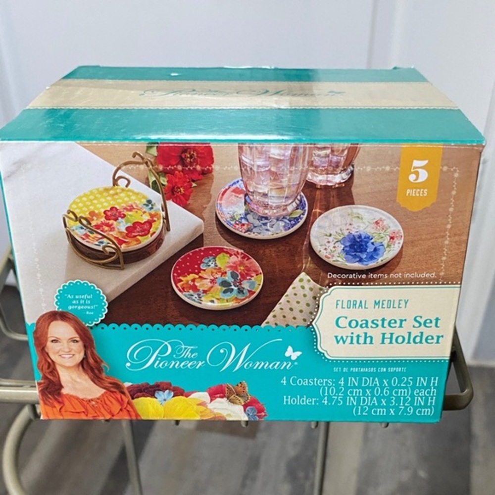 The Pioneer Woman Floral Medley Coaster Set - Red, Blue, Yellow